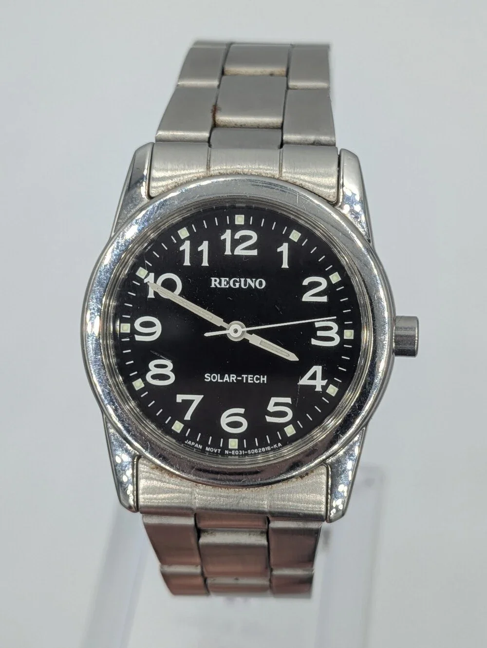 Citizen Reguno Watch Silver Tone Band‎ Black Dial Stainless Steel E031-S038090
